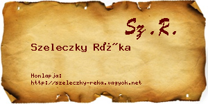 Szeleczky Réka névjegykártya